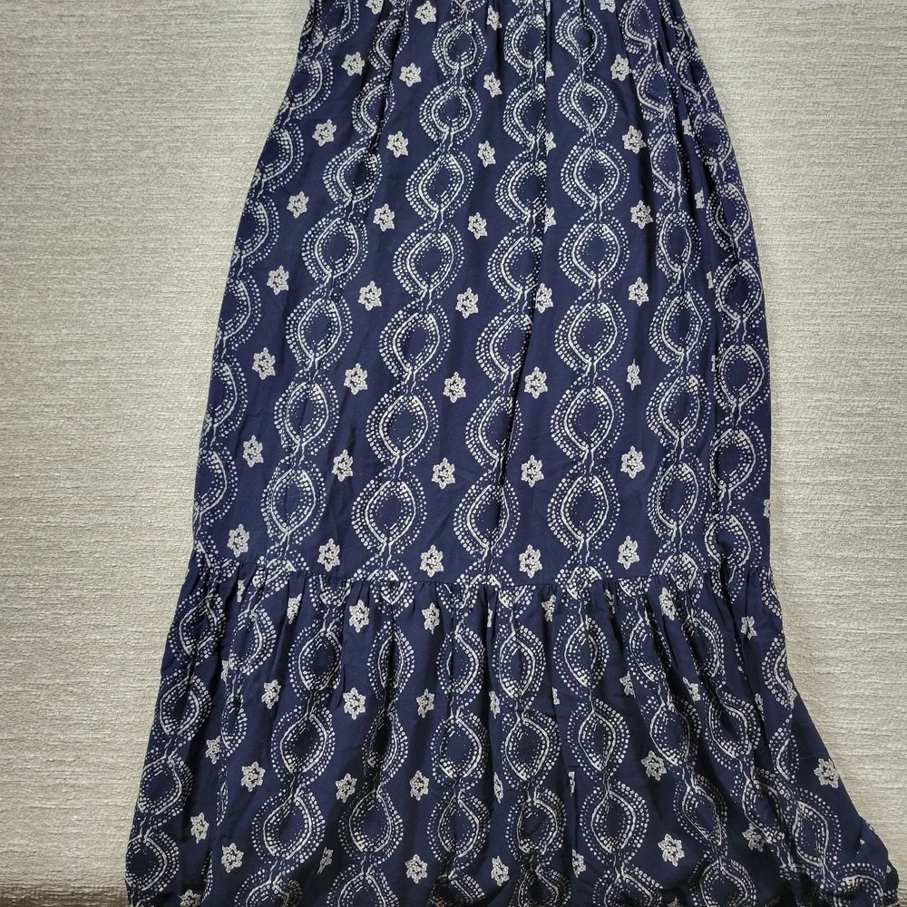 Abercrombie & Fitch Maxi Dress Womens XS Navy Racerback Tiered Empire Babydoll